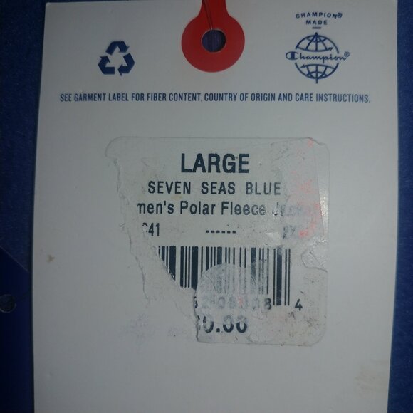 Champion: Women's Polar Fleece Zip-Up Jacket - Seven Seas Blue - Size Large NWT - Picture 9 of 9